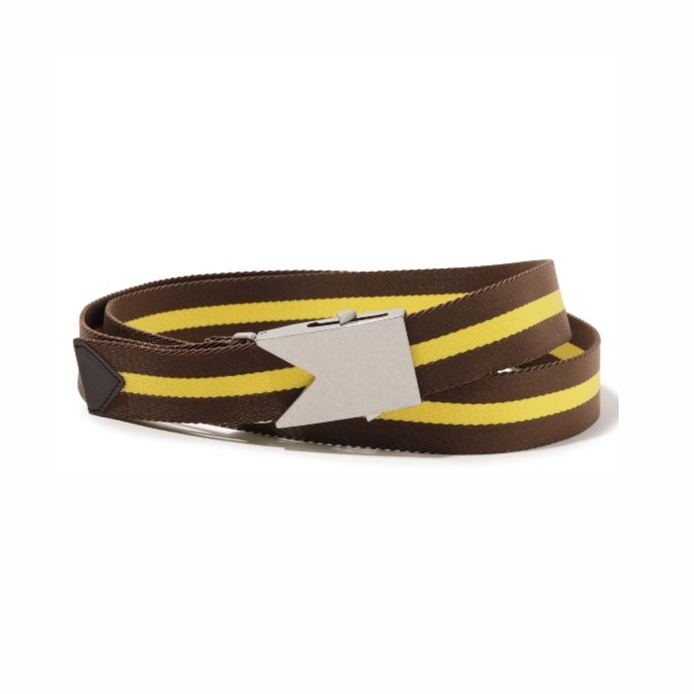 Bottega Veneta Brown Stripe Canvas Belt